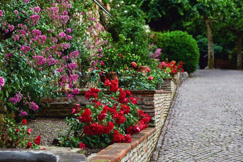 Stone Pathway and Flower Beds